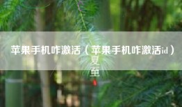 苹果手机咋激活（苹果手机咋激活id）