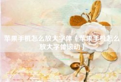 苹果手机怎么放大字体（苹果手机怎么放大字体滚动）