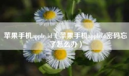 苹果手机apple id（苹果手机appleid密码忘了怎么办）