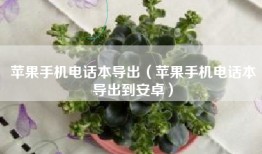 苹果手机电话本导出（苹果手机电话本导出到安卓）