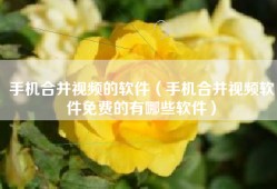 手机合并视频的软件（手机合并视频软件免费的有哪些软件）