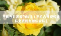 手机合并视频的软件（手机合并视频软件免费的有哪些软件）