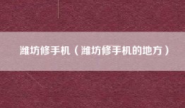 潍坊修手机（潍坊修手机的地方）