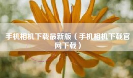 手机相机下载最新版（手机相机下载官网下载）