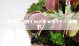 手机的说明书（写一份关于手机的说明书）