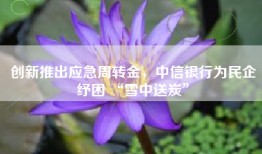 创新推出应急周转金，中信银行为民企纾困 “雪中送炭”