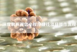 深度解析微信小程序赚钱项目操作流程