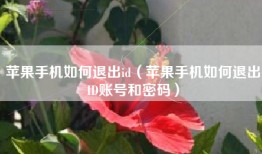 苹果手机如何退出id（苹果手机如何退出ID账号和密码）