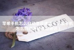 苹果手机怎么自动录音通话（苹果手机怎么自动通话录音通话）