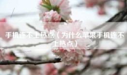 手机连不上热点（为什么苹果手机连不上热点）