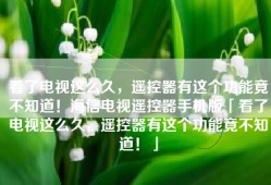 看了电视这么久，遥控器有这个功能竟不知道！海信电视遥控器手机版「看了电视这么久，遥控器有这个功能竟不知道！」