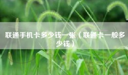 联通手机卡多少钱一张（联通卡一般多少钱）