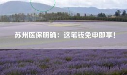 苏州医保明确：这笔钱免申即享！