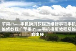 苹果iPhone手机换屏教程及维修事项手机维修教程「苹果iPhone手机换屏教程及维修事项」