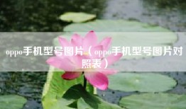 oppo手机型号图片（oppo手机型号图片对照表）