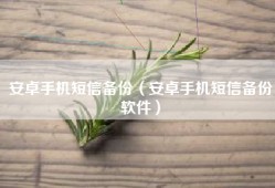安卓手机短信备份（安卓手机短信备份软件）