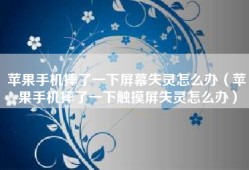 苹果手机摔了一下屏幕失灵怎么办（苹果手机摔了一下触摸屏失灵怎么办）