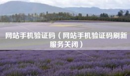 网站手机验证码（网站手机验证码刷新服务关闭）
