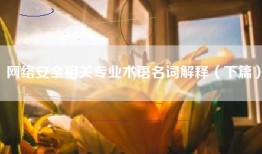 网络安全相关专业术语名词解释（下篇）