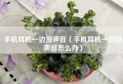 手机耳机一边没声音（手机耳机一边没声音怎么办）