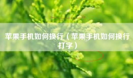 苹果手机如何换行（苹果手机如何换行打字）