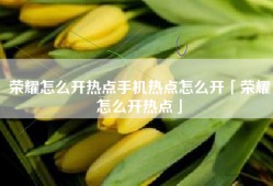 荣耀怎么开热点手机热点怎么开「荣耀怎么开热点」