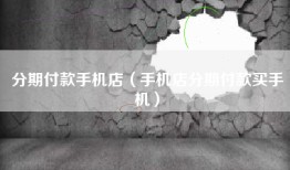 分期付款手机店（手机店分期付款买手机）