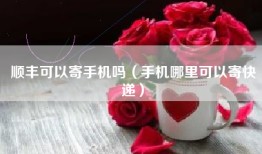 顺丰可以寄手机吗（手机哪里可以寄快递）