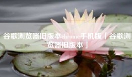 谷歌浏览器旧版本chrome手机版「谷歌浏览器旧版本」
