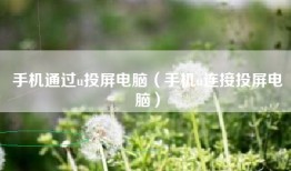 手机通过u投屏电脑（手机u连接投屏电脑）