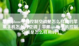 苹果iphone手机控制空调是怎么样用的苹果手机怎么开空调「苹果iphone手机控制空调是怎么样用的」