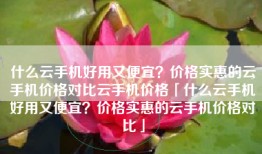 什么云手机好用又便宜？价格实惠的云手机价格对比云手机价格「什么云手机好用又便宜？价格实惠的云手机价格对比」