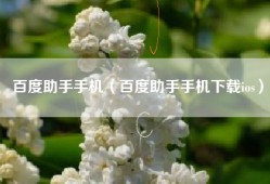 百度助手手机（百度助手手机下载ios）