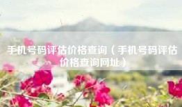 手机号码评估价格查询（手机号码评估价格查询网址）