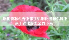 钢化膜怎么弄下来手机钢化膜怎么撕下来「钢化膜怎么弄下来」