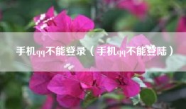 手机qq不能登录（手机qq不能登陆）