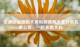 交通运输摄影大赛和微视频大赛获奖名单公布，一起来看大片