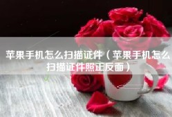 苹果手机怎么扫描证件（苹果手机怎么扫描证件照正反面）