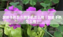 智能手机怎么用手机怎么用「智能手机怎么用」