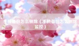 手机备份怎么删除（手机备份怎么删除监控）