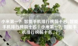 小米第一？ 智能手机排行榜前十名...智能手机排行榜前十名「小米第一？ 智能手机排行榜前十名...」