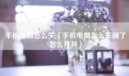 手机电筒怎么关（手机电筒怎么关闭了怎么打开）