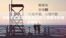 苹果手机黑屏死机怎么办（苹果手机黑平死机）