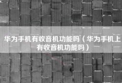 华为手机有收音机功能吗（华为手机上有收音机功能吗）
