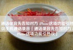 通话录音先告知对方 iPhone这项功能引热议手机通话录音「通话录音先告知对方 iPhone这项功能引热议」