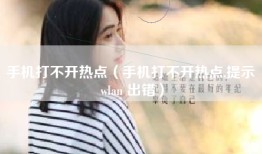 手机打不开热点（手机打不开热点,提示 wlan 出错）