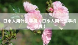 日本人用什么手机（日本人用什么手机品牌）