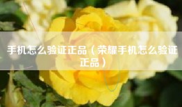 手机怎么验证正品（荣耀手机怎么验证正品）