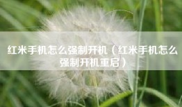 红米手机怎么强制开机（红米手机怎么强制开机重启）