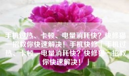 手机过热、卡顿、电量消耗快？快修猫一招教你快速解决！手机快修「手机过热、卡顿、电量消耗快？快修猫一招教你快速解决！」